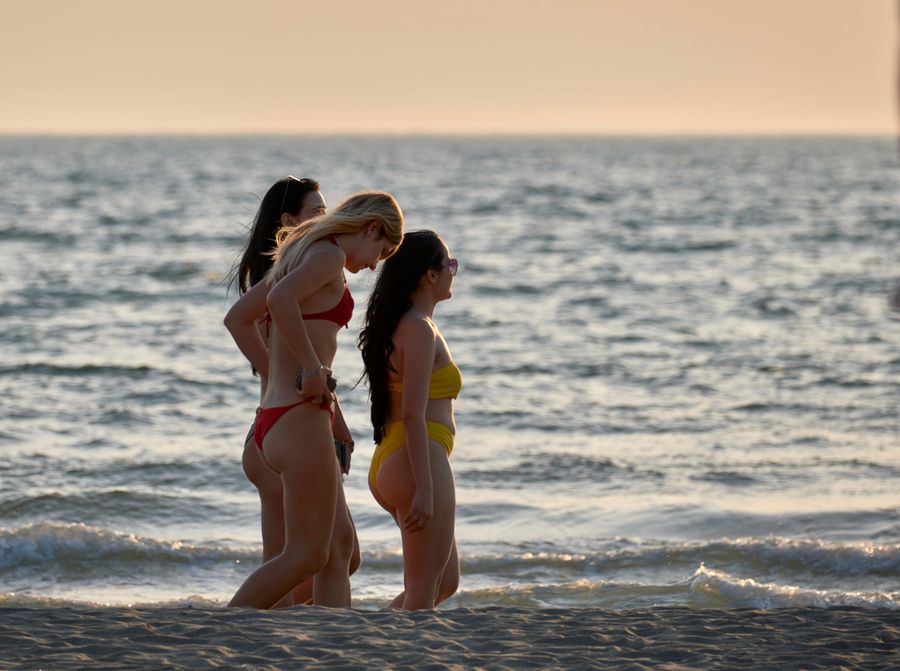 women at the beach