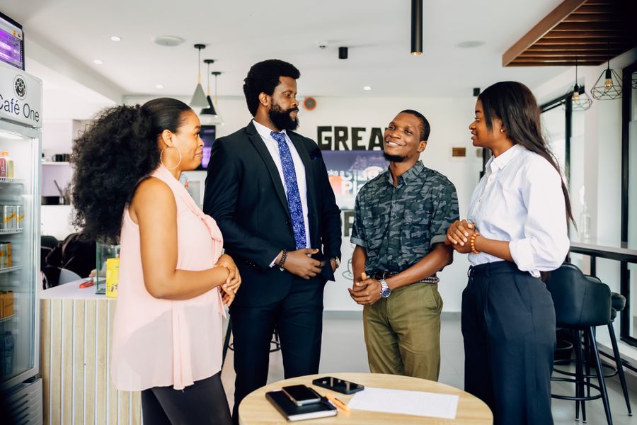 casual office meeting in lagos nigeria — Developers · Ethiopia: The window seat office: emails sent somewhere over the ocean.