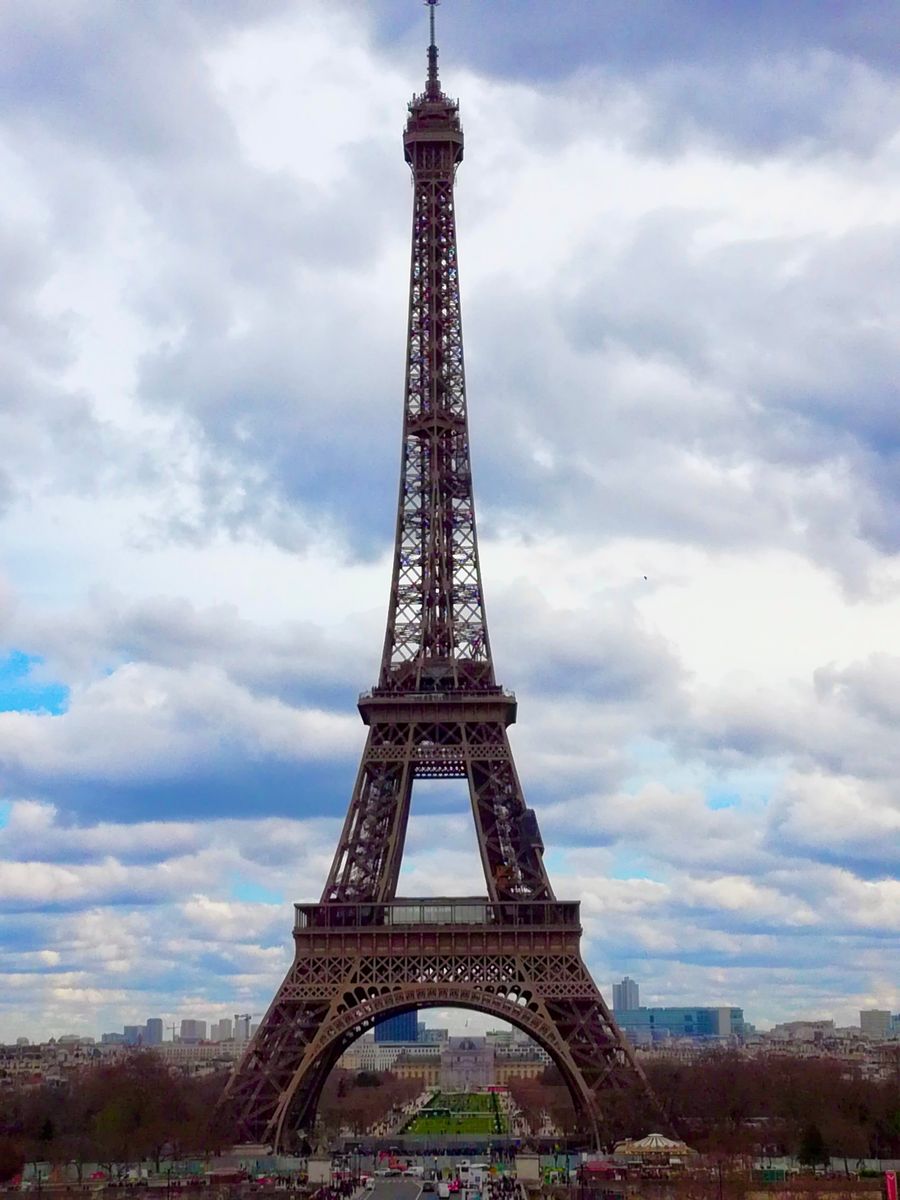 eiffel tower in paris against cloudy sky — Developers · Palestine: The last night: photo album backed up, memories safe before wheels-up.