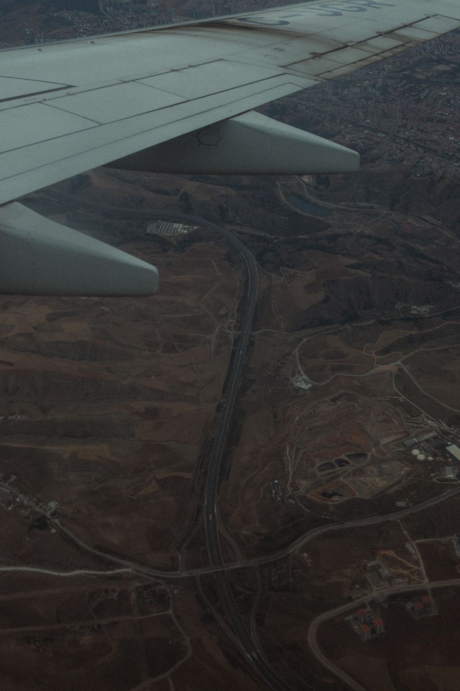 aerial view from airplane over barren landscape — Developers · Ecuador: Trailheads and lookouts: offline maps downloaded, just in case.